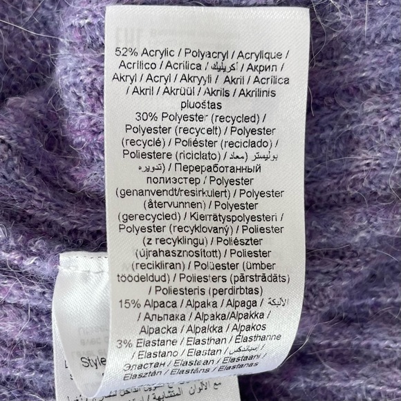 ICHI Alpaca Wool Blend Sweater Relaxed Fit Knit Top - Picture 8 of 10